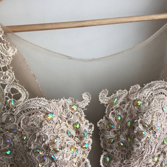 Beautiful Cinderella lace champagne dress - Picture 3 of 5